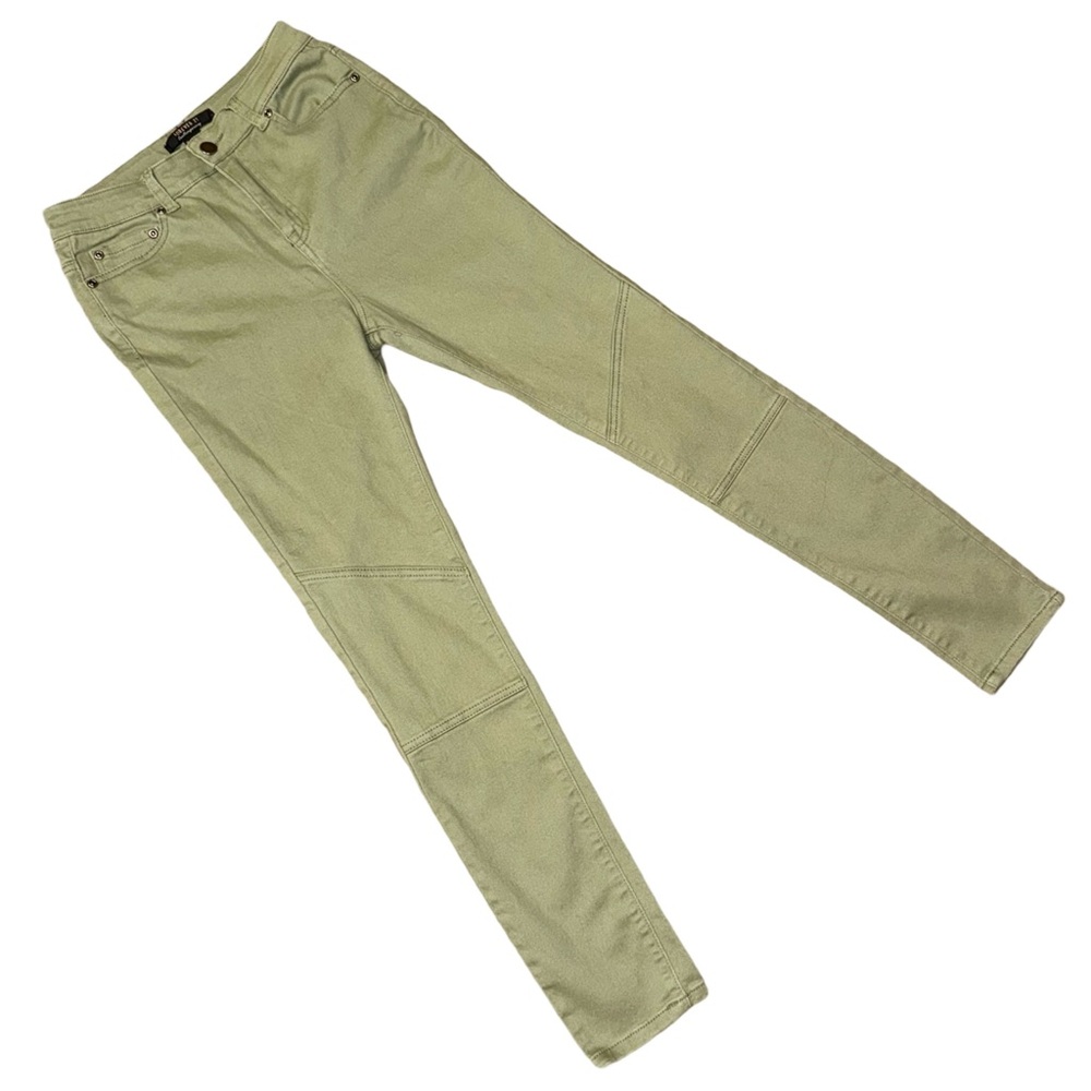 Forever 21 Contemporary Olive Green Skinny Moto Style Pants